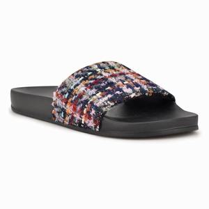 Nine West Sandbar Flat Slides - Black - Ireland (AE8015942)